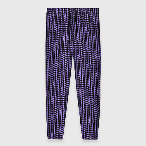 Женские брюки Чёрно-фиолетовый текстурированный узор / 3D-принт – фото 1