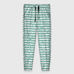 Женские брюки Бело-бирюзовый морской в полоску