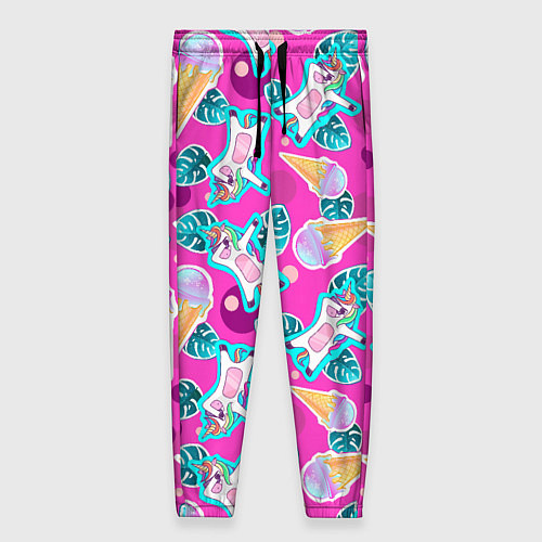 Женские брюки Единорог с мороженым - dab dance / 3D-принт – фото 1
