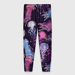 Брюки женские Светящиеся медузы, цвет: 3D-принт
