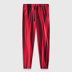 Женские брюки Красно-розовые абстрактные полосы