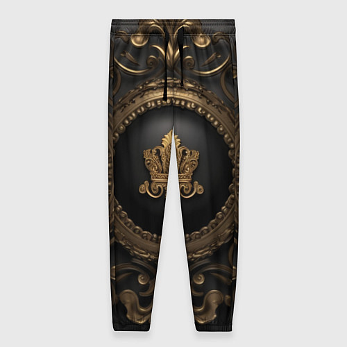 Женские брюки Классические золотые узоры и корона / 3D-принт – фото 1