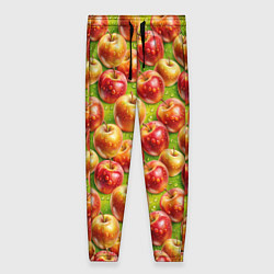 Брюки женские Вкусные яблоки паттерн, цвет: 3D-принт