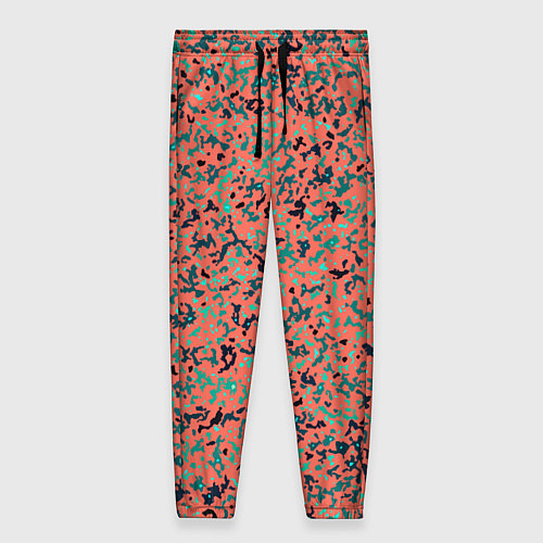 Женские брюки Розово-бирюзовый абстрактный / 3D-принт – фото 1