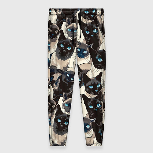Женские брюки Сиамские кошки / 3D-принт – фото 1