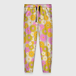 Женские брюки Разноцветный цветочный паттерн