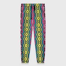 Женские брюки Абстрактные разноцветные вертикальные полосы