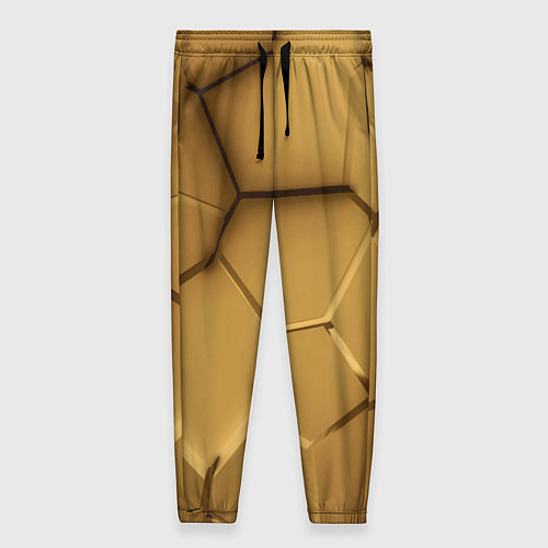 Женские брюки Золотые неоновые плиты в разломе / 3D-принт – фото 1