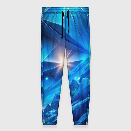 Женские брюки Синяя объемная абстракция со вспышкой / 3D-принт – фото 1