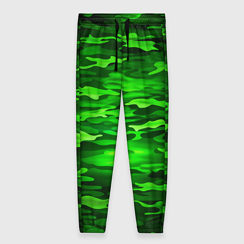 Женские брюки Зелёные водоросли-камуфляж / 3D-принт – фото 1