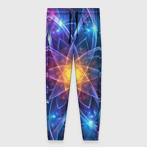 Женские брюки Космический закрученный узор-лотос: энергия вселен / 3D-принт – фото 1