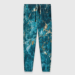 Брюки женские Мраморная текстура с золотом, цвет: 3D-принт