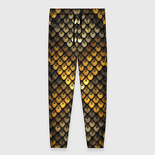 Женские брюки Кольчуга - металлическая чешуя змеи / 3D-принт – фото 1