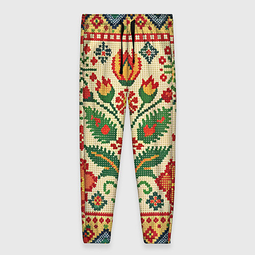 Женские брюки Славянский узор и орнамент / 3D-принт – фото 1
