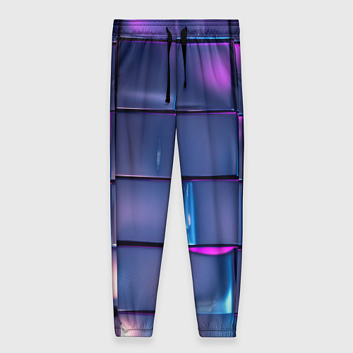 Женские брюки Неоновые кубики / 3D-принт – фото 1