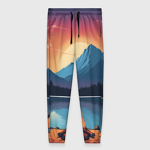 Женские брюки В лесу с палаткой / 3D-принт – фото 1