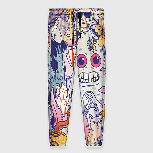 Женские брюки Психоделические монстры / 3D-принт – фото 1