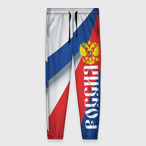 Женские брюки Цвета флага России и герб / 3D-принт – фото 1
