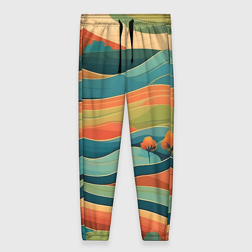 Женские брюки Поля луга / 3D-принт – фото 1