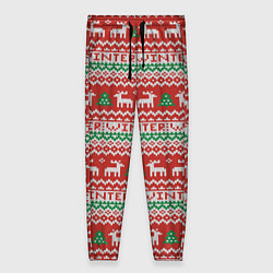 Брюки женские Deer christmas pattern, цвет: 3D-принт