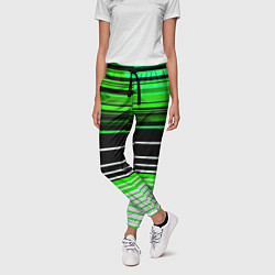 Брюки женские Разноцветные вертикальные линии, цвет: 3D-принт — фото 2