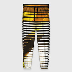 Женские брюки Жёлто-чёрные полосы на белом фоне