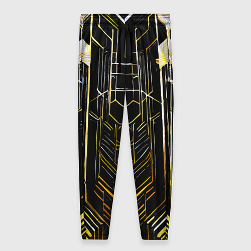 Женские брюки Gold lines on a black background / 3D-принт – фото 1