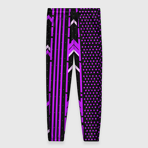 Женские брюки Фиолетовые обои на чёрном фоне / 3D-принт – фото 1