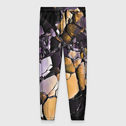 Брюки женские Чёрно-жёлтый камень, цвет: 3D-принт