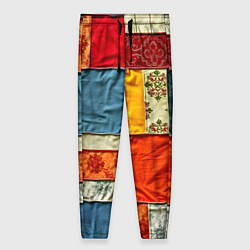 Брюки женские Пэчворк из ярких тканей, цвет: 3D-принт