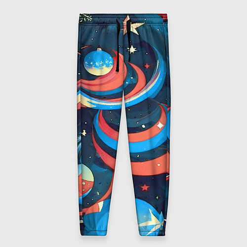 Женские брюки Абстракция ёлочных игрушек / 3D-принт – фото 1