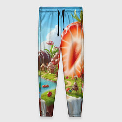 Женские брюки Клубничная планета - нейроарт фантазия