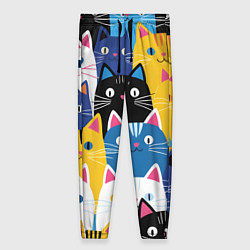 Брюки женские Много цветных котиков, цвет: 3D-принт