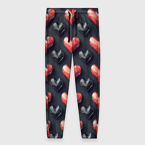 Женские брюки Геометрические сердечки / 3D-принт – фото 1