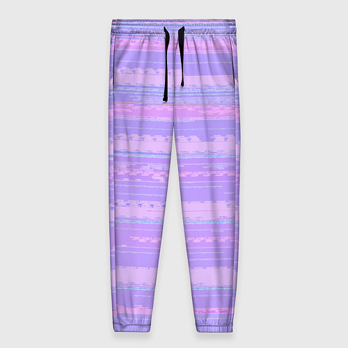 Женские брюки Нежный сиреневый полосатый / 3D-принт – фото 1