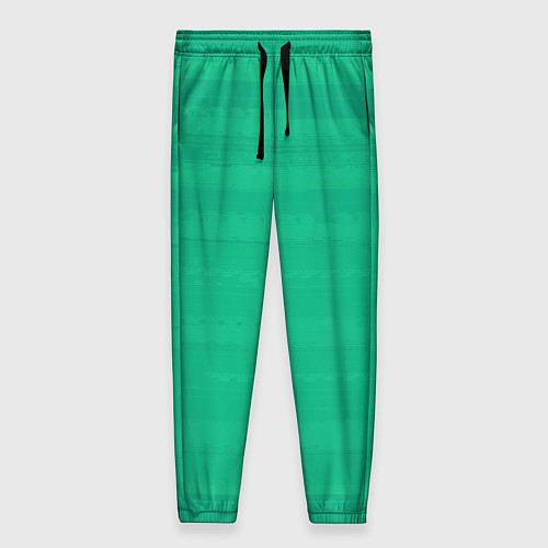 Женские брюки Изумрудный зелёный однотонный с полосами / 3D-принт – фото 1