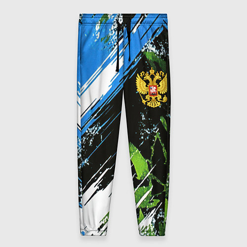 Женские брюки Герб России на камуфляже / 3D-принт – фото 1