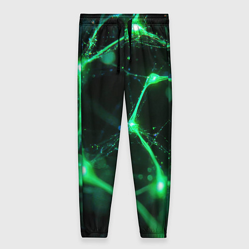 Женские брюки Зеленый нейроны / 3D-принт – фото 1