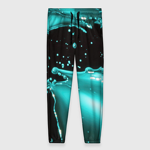 Женские брюки Разрыв голубой краски / 3D-принт – фото 1