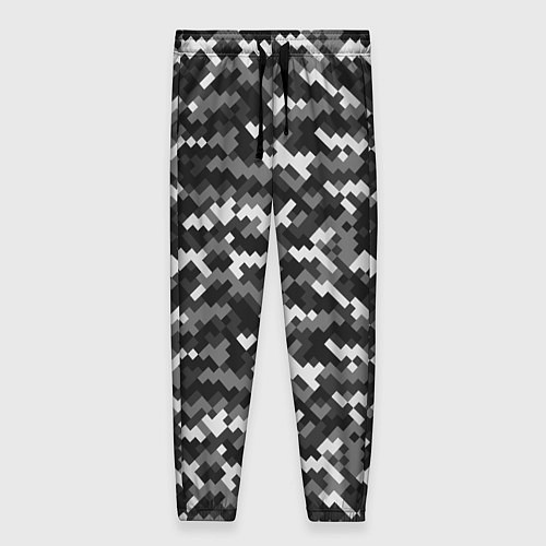 Женские брюки Серая пиксельная текстура / 3D-принт – фото 1
