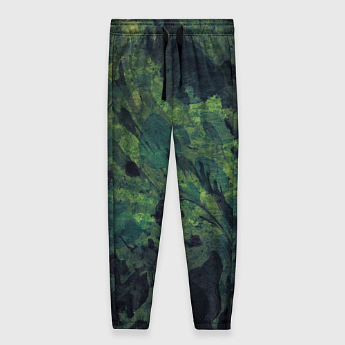 Женские брюки Абстракция - green camouflage background / 3D-принт – фото 1