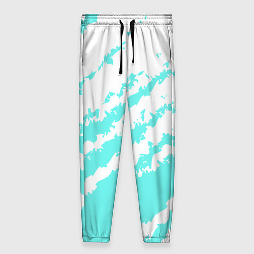 Женские брюки The color is light blue and white / 3D-принт – фото 1