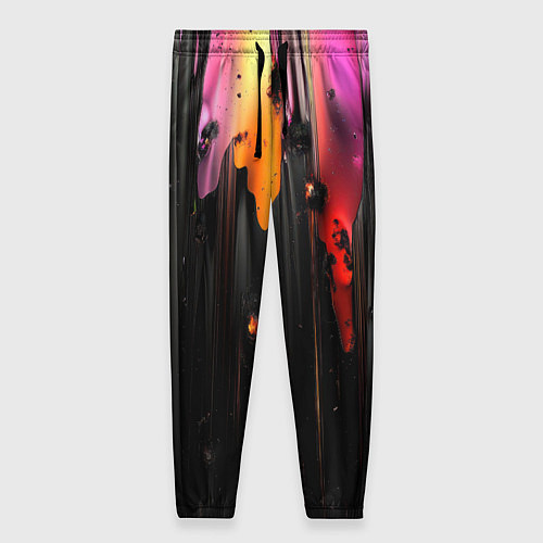Женские брюки Разноцветная рельефная краска текстура / 3D-принт – фото 1