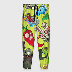 Брюки женские Растения против зомби с героями, цвет: 3D-принт