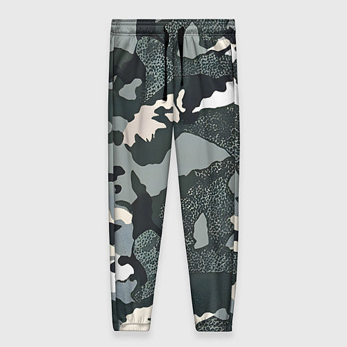 Женские брюки Темно зеленый камуфляж / 3D-принт – фото 1