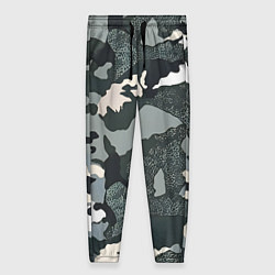 Брюки женские Темно зеленый камуфляж, цвет: 3D-принт