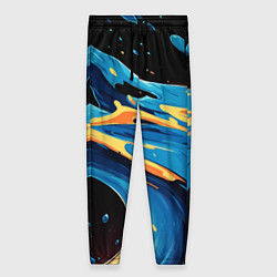 Брюки женские Синяя волна из красок, цвет: 3D-принт