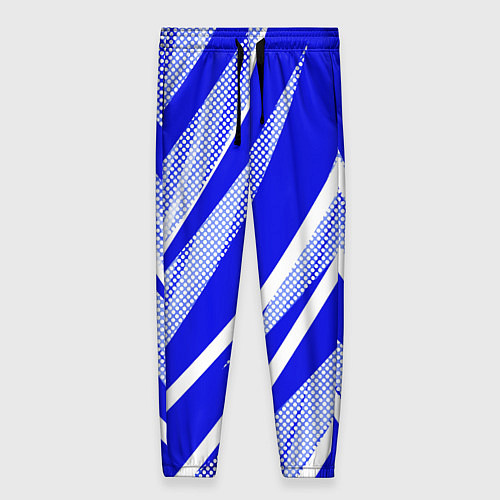 Женские брюки Абстрактный синий полосатый / 3D-принт – фото 1