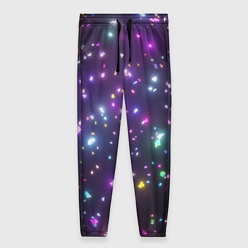 Женские брюки Светящиеся пазлы разноцветные / 3D-принт – фото 1