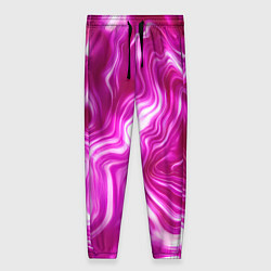 Брюки женские Завихрения - оттенки розового и белого, цвет: 3D-принт